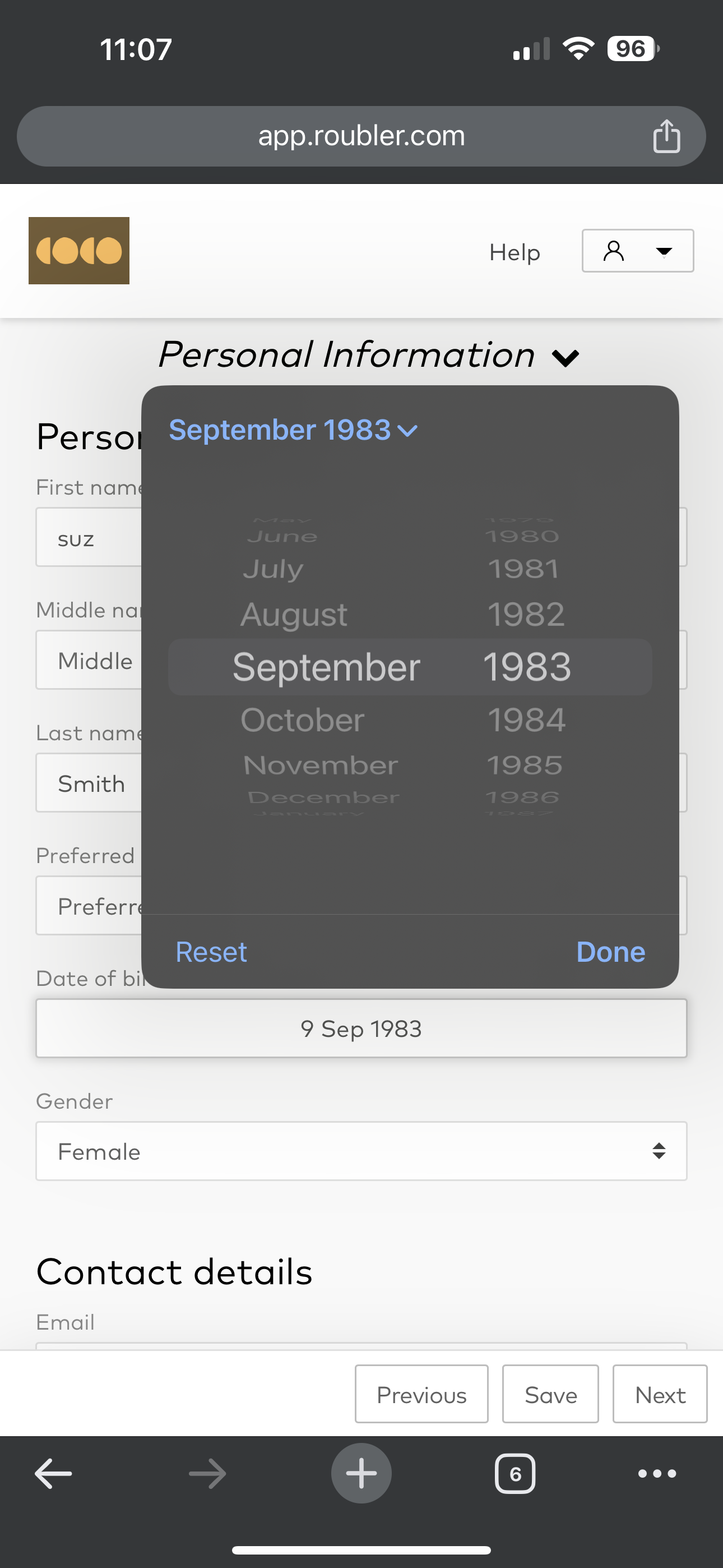 7. Personal Info with Date Menu.PNG